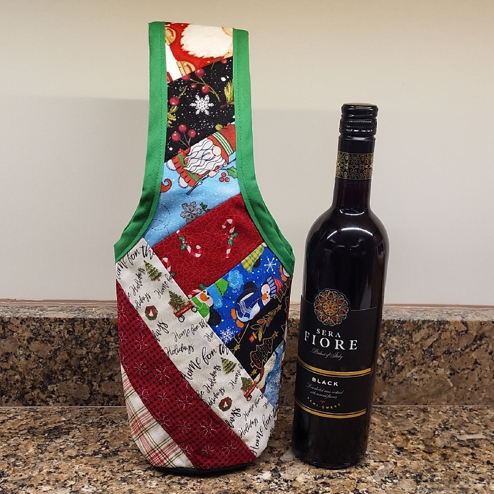 Quiltedl Patchwork Wine Bottle Holder